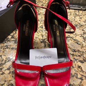Yves Saint Laurent high heels RED & BLACK SIZE 8